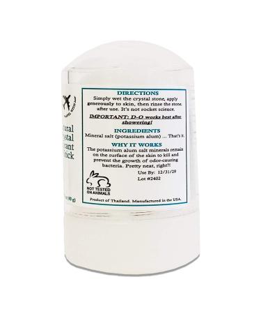 Shop D-O 100% Natural Crystal Deodorant Stick - Mini Travel Size (2 Pack) | Aluminum-Free & Chemical-Free | Ideal for Travel - Buy Online on GoSupps.com