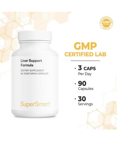 Supersmart - Liver Support Formula - with Extract of Milk Thistle Standardized to 80% Silymarin - Ginkgo Biloba & N-Acetyl-cysteine - Detox Supplement | Non-GMO & Gluten Free - 90 Vegetarian Capsules - Buy Online on GoSupps.com