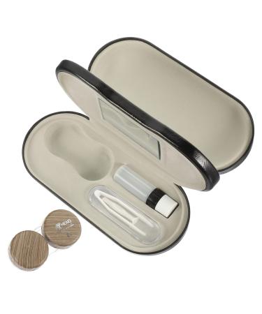 Iwowhero 1 set of glasses case with double usage purpose leather travel component losing case Schnapps glass portable glasses container glasses case fashion fashion storage box full screen as shown 1 15.8x7.4cm