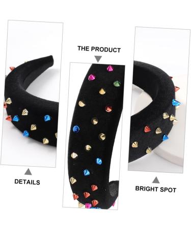 Mikinona Headband Sponge Hairband Hair Ribbon Eye Shadow Container Paper Fans Party Decorations Sponges Rivet Hair Hoop Hairpins Wide Sponge Hair Band Punk Costume Hairband Acrylic - Buy Online on GoSupps.com