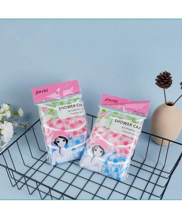 Reusable Waterproof Plastic Shower Cap for Spa, Home, Hotel & Salon - Rounded Dots - Buy Online on GoSupps.com