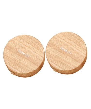 Healeved container 2 sentences contact lens container mini contact lenses Storage set for contact lenses of creative eye contact contact remover wooden batch 7.5x7.5cmx2pcs khakix2st