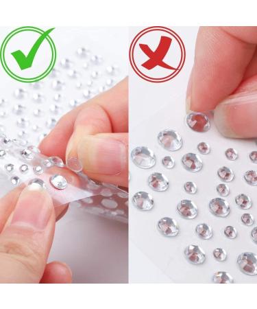 OUTUXED 1725pcs Clear Rhinestones Stickers - Self Adhesive Bling Gems Jewels for Hair, Face, Nails, and DIY Crafts - Assorted Sizes - Buy Online on GoSupps.com