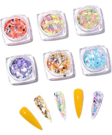 OKwife Aurora White Sequins Nail Art Glitter Powder - Mermaid Dust & Small Flakes for DIY Nail Decorations - Buy Online on GoSupps.com