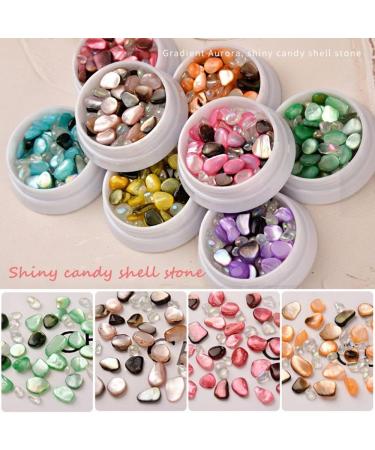 3D Rhinestone Candy Color Gradient Aurora Natural Shell Stone Nail Art Decorations(03) - Buy Online on GoSupps.com