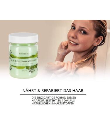 Belvide Natur SOS Detox Hair Mask | Walnut Nettle & Jojoba Oil | Silicone & Paraben-Free | 200ml | Vegan & Cruelty-Free Care for Damaged Hair - Buy Online on GoSupps.com