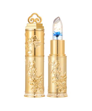 Miaritick Crystal Flower Lipstick Color Changing Jelly Flower Lip Balm  Jelly Flower Crystal Magic Lipstick  Long Lasting Nutritious Lip Balm  Ideal Gift For Mother's Day (Blue)