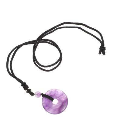 Minkissy 2st necklace with safety buckle Pendant Necklace Crystal Necklace Party accessories Amethyst supporters A necklace neck chain crystal trailer festival accessory classic