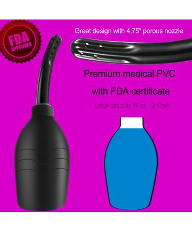 10 oz Black Silicone Enema Bulb Kit - Clean Anal Douche for Men Women - Buy Online on GoSupps.com