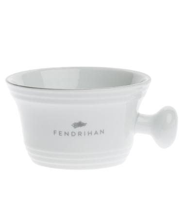 Fendrihan Porcelain Apothecary Shaving Mug, Hand-Painted Rim (Grey) Gray