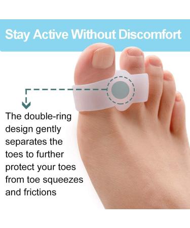 Welnove Pack of 6 Bunion Corrector Toe Separators with 2 Loops Big Toe Space Suitable for Bunion and Overlap Toe (White) White*6 Pcs - Buy Online on GoSupps.com
