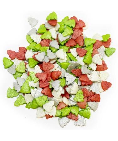 Christmas Tree Sugar Shapes Cake Topper Sprinkles - Festive Edible Glimmer Sugar Decorations - 25g Pack for Xmas Themed Party Cakes - Buy Online on GoSupps.com