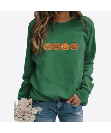 Halloween Costumes Round Neck Casual Long Sleeve Sweatshirt Top Stripe Green Large - Buy Online on GoSupps.com