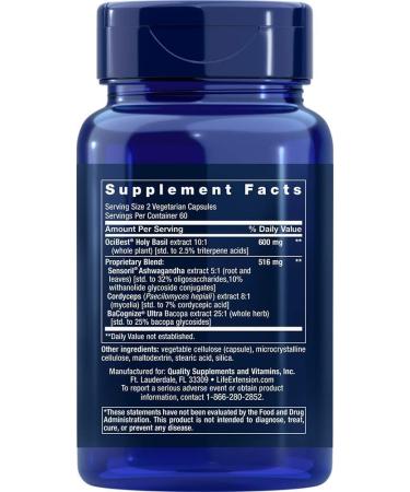 Life Extension Adrenal Energy Formula - 120 Vegetarian Capsules - Buy Online on GoSupps.com
