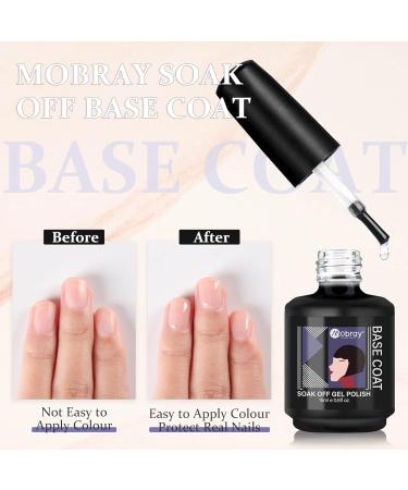 Mobray 15ml No Wipe Gel Top Coat and Base Coat Set Shine Finish and Long Lasting Soak Off LED Gel Base Top Coat Glossy Shine Finish.(2 Pcs) 2pcs - Buy Online on GoSupps.com