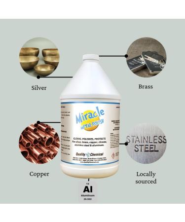 Quality Chemical Miracle Metal Cleaner & Polish - Ultimate 128 oz Solution for Aluminum Silver Chrome & Nickel Cleaning & Polishing - Buy Online on GoSupps.com