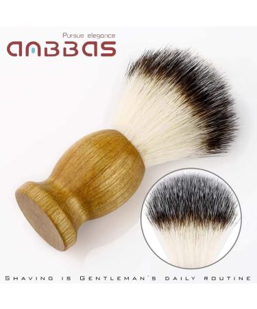 Anbbas Synthetic Badger Hair Shaving Brush Set with Stainless Steel Stand and Bowl - Buy Online on GoSupps.com