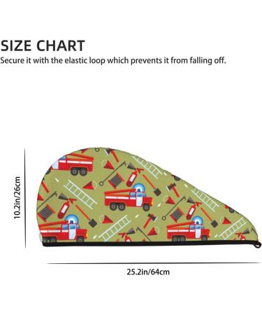 Cartoon Fire Truck Microfiber Hair Towel - Super Absorbent & Quick Dry Coral Velvet Wrap for Long Curly Thick Hair | Perfect for Women - Buy Online on GoSupps.com