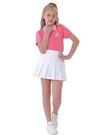 EXARUS Girls' V-Neck Golf Tennis Polo Shirt - Rose, Size 10, UPF 50+, Quick Dry Moisture Wicking - Buy Online on GoSupps.com