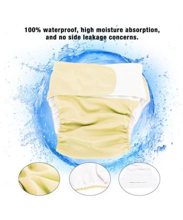 Adult Cloth Diaper - Reusable Washable Adjustable Nappy - Yellow - Buy Online on GoSupps.com