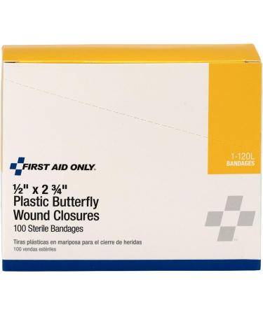 Pac-Kit Butterfly Adhesive Wound Closure Large - 2-3/4 x 1/2 (Box of 100) - Buy Online on GoSupps.com