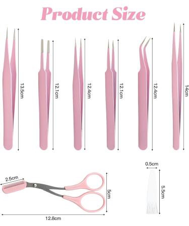Scettar Stainless Steel Tweezers Set Stainless Steel Precision Eyebrow Tweezers for Women Precision Tweezers Set for Facial Hair Removal and Lash Extension - Buy Online on GoSupps.com