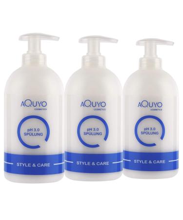 Style & Care hair conditioner for hair care for normal colored and damaged hair (3x 500ml) |Conditioner for silky gloss smoothness and better combabilitySauer flushing 500ml (3 pack)