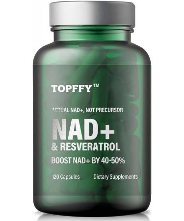 Topffy NAD+ & Resveratrol Supplement - 120 Capsules