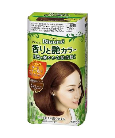 Kao Blaune Fragrance and Gloss Hair Color Cream - 4NA Natural Brown (Green Tea Set)