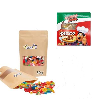 GUMMY MINI SWEETS & 2 NOVELTY CANDY GUMMI PIZZA PIECES