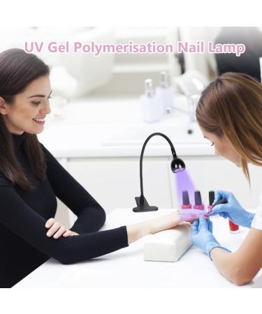 Lophe UV Lamp for Gel Nails - Flexible Swan Neck LED Nail Dryer Mini Rotatable with Fuse Clip - Perfect for All Gel Nail Polish (Black) - Buy Online on GoSupps.com