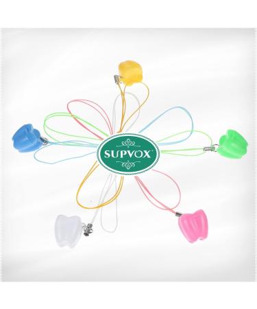 5PCS Milk Teeth Storage Box for Babies - Toddler Teeth Keepsake Case with Necklace - Pink/Yellow/White/Purple/Green - Buy Online on GoSupps.com