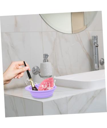 Angoily Cleaning Pad Cosmetic Brush Cleaner Silicone Makeup Applicator Beauty Tool Cleaner Face Silicon Brush Cleaner Makeup Tool Cleaner Beauty Tools Silica Gel Purple Fold - Buy Online on GoSupps.com