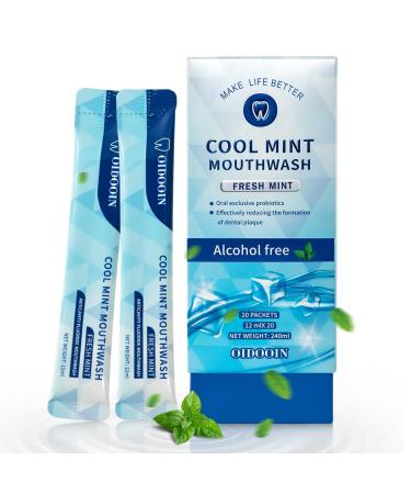 Travel Size MouthWash Packets - TSA Approved Travel Porable mouthwash Alcohol Free Natural Ingredients for Bad Breath Oral Care Treatments (0.37 Fl OZ (Pack of 20)) 0.37 Fl Oz(pack of 20)