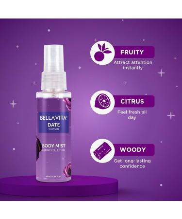 B'ELAVITA Date Woman Travel Size Gift Set with Body Shower Gel 55ml for Deep Cleansing EDP Perfume 20ml Body Mist 50ml & Perfume Body Lotion 50ml - Buy Online on GoSupps.com