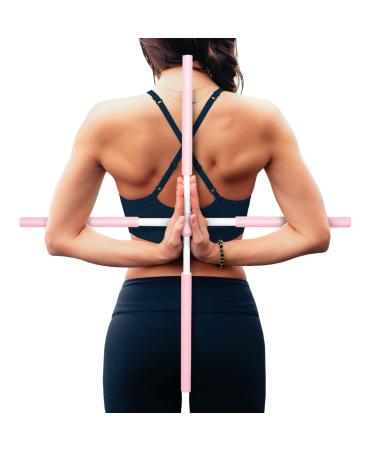 BILITY Posture Crossbar Stretching Stick | Ultimate Back Straightener for Fast  Easy Alignment of Back  Spine  Neck | Sturdy Stainless Steel & Foam 29.5 | No Assembly Required | Ready to Use Pink