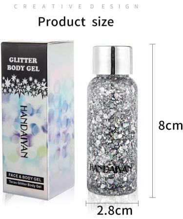 Stkesikw Body Glitter Gel Face Glitter for Body Face Eye Hair Glitter Shadow Hair Metallic Makeup Liquid Long Lasting Sparkling Halloween Christmas Festival Facial Makeup for Woman Kids (03# Gold) - Buy Online on GoSupps.com