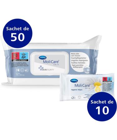 MoliCare Skin Cleansing Wipes - Incontinence Care 50 Tissues (Pack of 3) | Gentle Cleanse 20x30 cm - International Shipping Available - Buy Online on GoSupps.com