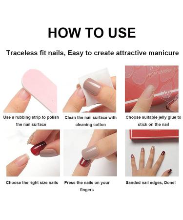 Almond Rhinestone Press on Nails - Medium Silver Stars False Nails with Glossy Nude Acrylic Design (24pcs) - Buy Online on GoSupps.com