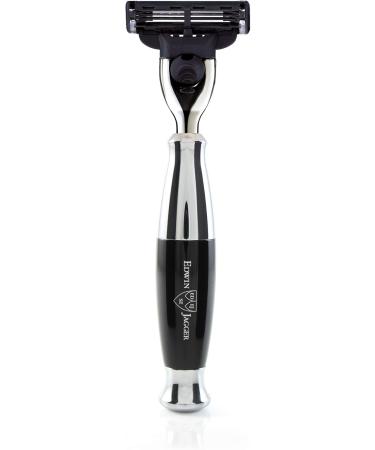 Edwin Jagger 36 Series Ebony Shaving Set - Pure Badger Hair Brush & Mach3 Compatible - Buy Online on GoSupps.com