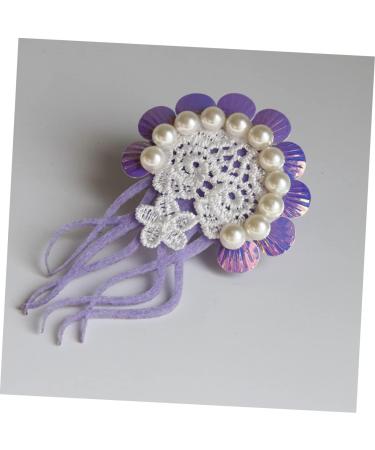 FOMIYES Fake Jellyfish Hair Clip Floral Pearl Hair Clip Pearl Snap Clips Pearl Hair Barrettes Hair Barrettes for Girls Jellyfish Hairpin Purple Vacation Hair Tie Holder Beach Faux Pearls - Buy Online on GoSupps.com