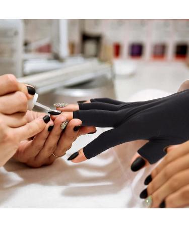 ANCIRS 2 Pairs Anti UV Gel Nail Lamp Gloves for Nail Art DIY - Black - Buy Online on GoSupps.com