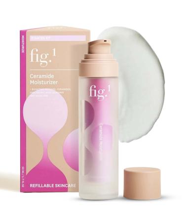 Fig.1 Ceramide Face Moisturizer for Women | Hydrating Daily Facial Moisturizer with Peptides Hyaluronic Acid & Squalane | Lightweight Non-Comedogenic Fragrance-Free Refillable 1.7 fl oz Starter Kit 1.7 Fl/Oz