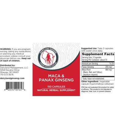 Maca Root Capsules + Korean Panax Ginseng - Concentrated Extract Black + Red + Yellow Maca Root Panax Ginseng Capsules 150 ct - Buy Online on GoSupps.com