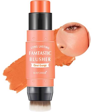 Milk Blush Stick | Cheek Makeup Stick Makeup Blush with Brush - 2 in 1 Multi Stick Blush for Cheeks Tint Eyes Lips Waterproof Creme Blush Shakven 3# - Buy Online on GoSupps.com