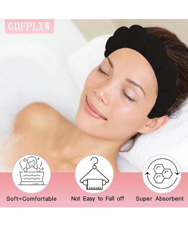 Bubble Headband for Women - Non-Slip Spa Headband for Washing, Makeup, Skincare - Puffy Headwear (Black) - Buy Online on GoSupps.com