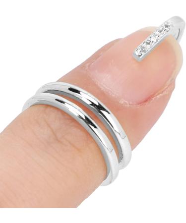 TYCIONG Decorative Nail Ring Fashion Fingertip Jewelry Nail Art Ring Ladies Wearing Nail Accessories (3050 platinum) - Buy Online on GoSupps.com