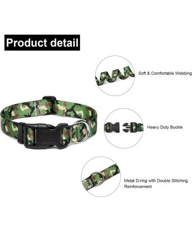 Suredoo Adjustable Nylon Dog Collar - Soft Comfort for Small & Medium Dogs (Camo Green Size S) - Buy Online on GoSupps.com