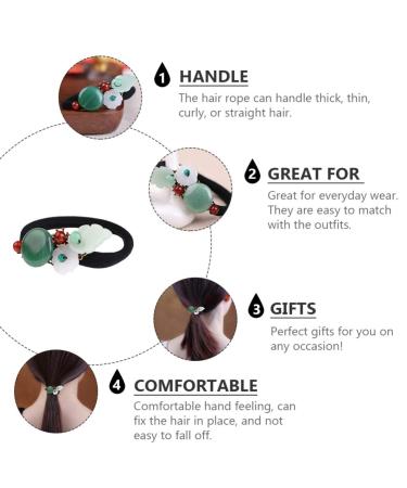 Beaupretty Antique Chinese Style Jade Hair Tie - Elastic Ponytail Holder for Women and Girls - Buy Online on GoSupps.com