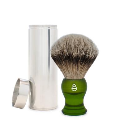 Shave Silvertip Travel Shaving Brush Badger Hair Green